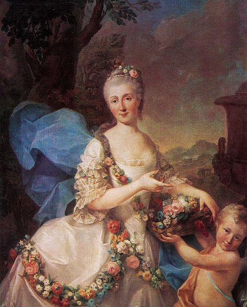 Marcello Bacciarelli Portrait of Apolonia Ustrzycka and her son Stanislaw. Sweden oil painting art